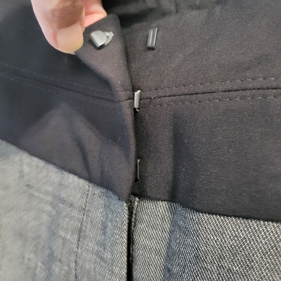 Express Editor Wide Waistband Low-rise Flare Dress Pants 00R in Grey NWOT - Picture 3 of 10